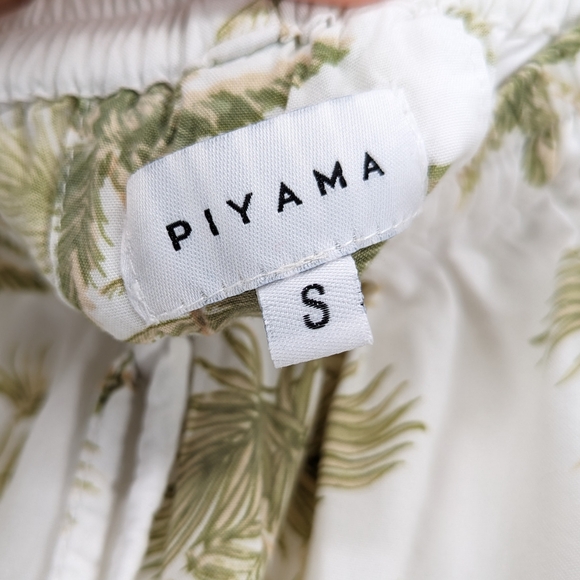 Piyama Maggie Pajama Set Vintage Palm Tree Olive Size Small - Picture 10 of 12